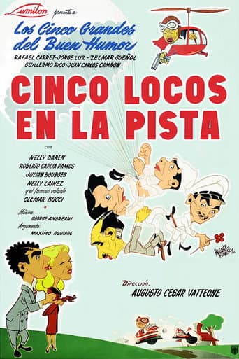 Five crazies on the track poster
