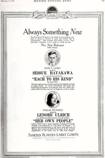 Each to His Kind poster
