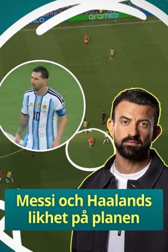 Messi and Haaland's similarity on the pitch poster